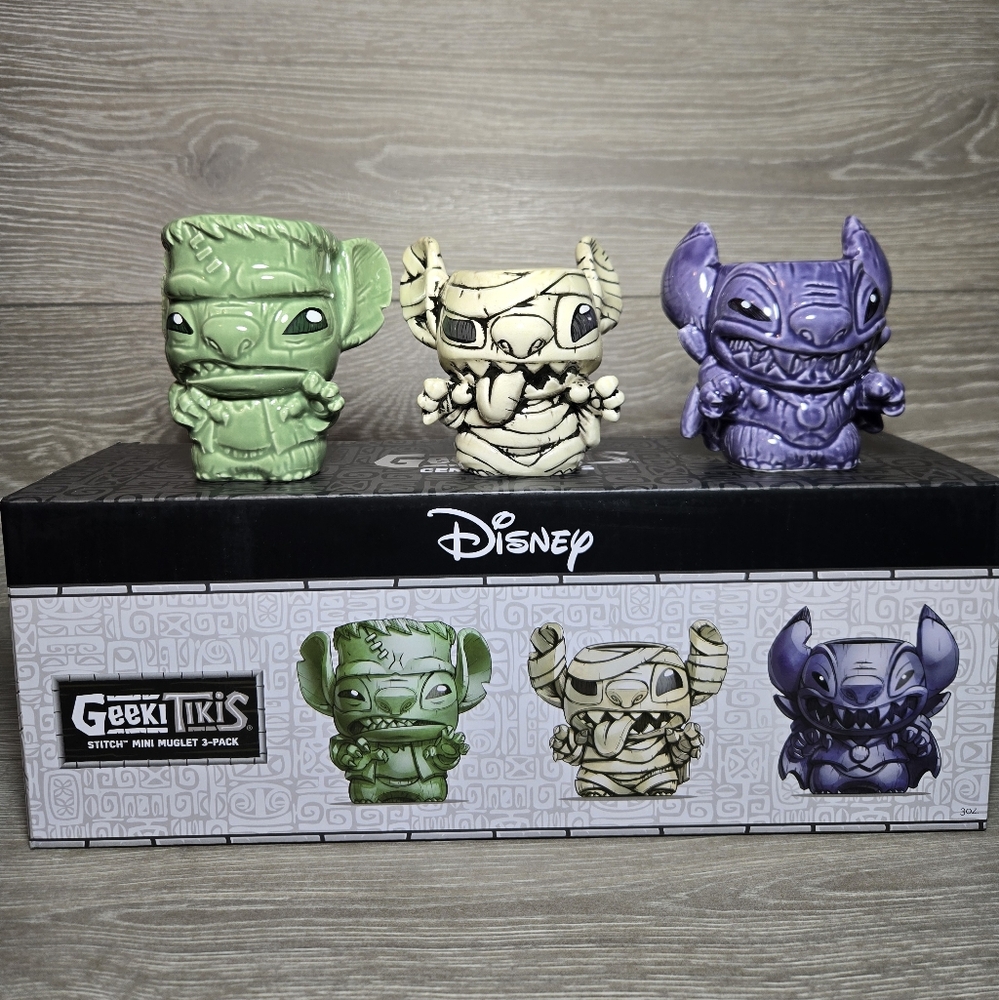 Geeki Tikis Disney Lilo & Stitch Halloween Monsters 3-Pack Ceramic Mini Muglets